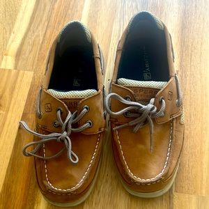 Sperry Topsider leather boys boat shoes size 2